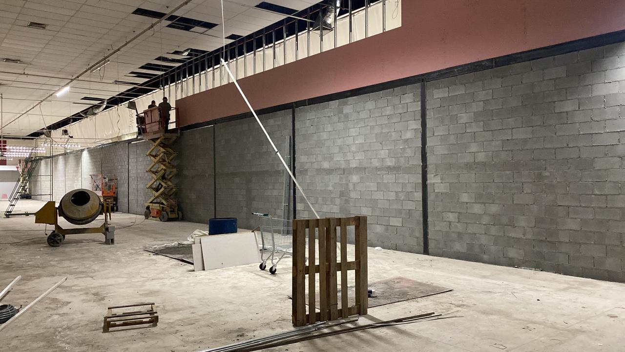 Obra comercial em execução